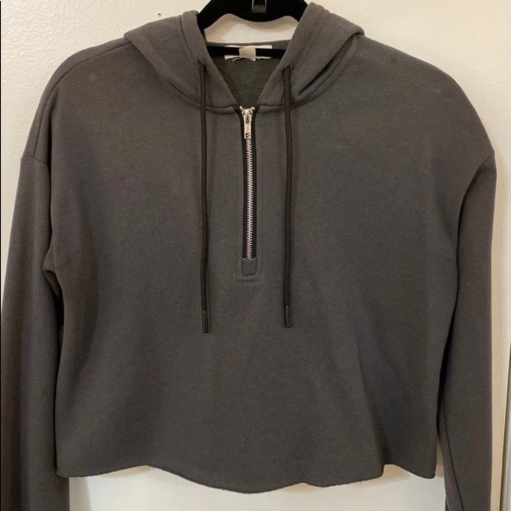 Garage Cropped Grey Hoodie